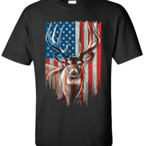 American flag with deer tshirt