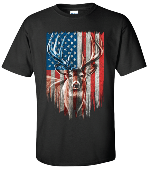 American flag with deer tshirt